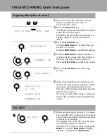 Предварительный просмотр 2 страницы Tascam CD-RW402 Quick Start Manual