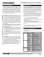 Preview for 2 page of Tascam CD-RW900 Technical Information