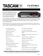 Preview for 1 page of Tascam CD-RW900SL Technical Documentation