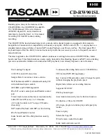 Preview for 1 page of Tascam CD-RW901SL Technical Documentation