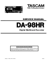 Tascam DA-98HR Service Manual preview