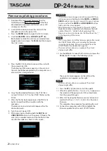 Предварительный просмотр 2 страницы Tascam Digital Portastudio DP-24 Notice