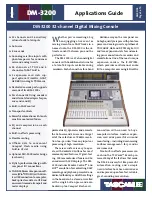 Preview for 1 page of Tascam DM-3200 Application Manual