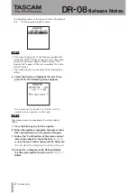 Предварительный просмотр 2 страницы Tascam DR-08 Release Note