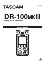 Tascam DR-100MKIII Reference Manual предпросмотр