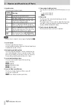 Preview for 12 page of Tascam DR-40X Reference Manual