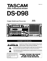 Tascam DS-D98 Owner'S Manual preview