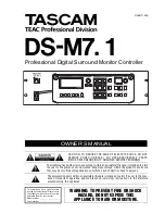 Tascam DS-M7.1 Owner'S Manual preview