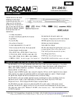 Tascam DV-D01U Technical Documentation preview