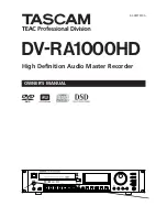 Tascam DV-RA1000HD Owner'S Manual preview