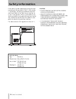 Preview for 4 page of Tascam DV-RA1000HD Owner'S Manual