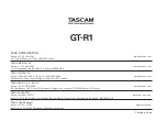 Preview for 112 page of Tascam GT-R1 Owner'S Manual