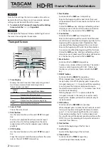 Preview for 2 page of Tascam HD-R1 Owner'S Manual Addendum