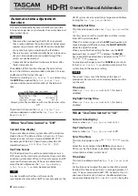 Preview for 6 page of Tascam HD-R1 Owner'S Manual Addendum