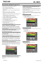 Tascam HS-4000 New Features Manual preview