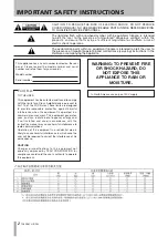 Preview for 2 page of Tascam HS-P82 Owner'S Manual