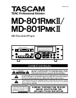 Tascam MD-801RmkII Owner'S Manual preview