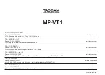 Предварительный просмотр 20 страницы Tascam MP-VT1 Quick Start Manual