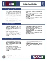 Preview for 4 page of Tascam Portastudio 2488 Quick Start Manual