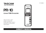 Tascam PR-10 Owner'S Manual preview