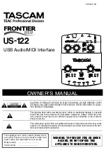 Preview for 1 page of Tascam US-122 Owner'S Manual