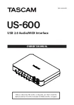 Предварительный просмотр 1 страницы Tascam US-600 Owner'S Manual