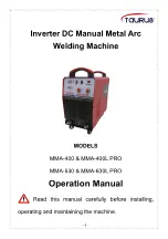 Taurus MMA-400 Operation Manual preview