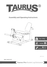 Preview for 1 page of Taurus Pro Seated Leg Extension Assembly And Operating Instructions Manual