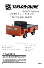 Taylor-Dunn B 2-10 Operator'S Manual preview