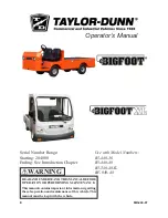 Preview for 1 page of Taylor-Dunn Bigfoot Operator'S Manual