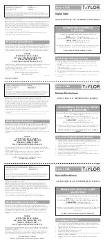 Preview for 1 page of Taylor 7528 Instructions For Use & Warranty Information