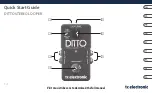 Preview for 1 page of TC Electronic Ditto Quick Start Manual