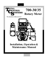 Preview for 1 page of TCS 700-30 Installation, Operation & Maintenence Manual