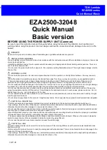 TDK-Lambda EZA2500 Series Quick Manual/Basic предпросмотр