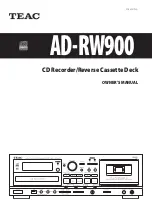 Preview for 1 page of Teac AD-RW900 Owner'S Manual