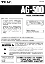 Teac AG-500 Owner'S Manual preview