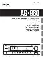 Teac AG-980 Owner'S Manual preview