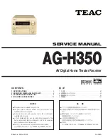 Предварительный просмотр 1 страницы Teac AG-H350 Service Manual