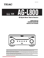 Teac AG-L800 Owner'S Manual preview
