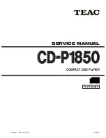 Предварительный просмотр 1 страницы Teac CD-P1850 Service Manual