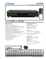 Teac CD-P650 Specifications preview