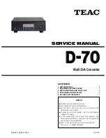 Preview for 1 page of Teac D-70 Service Manual