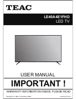 Teac LE40A4E1FHD User Manual preview