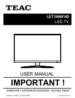 Teac LET3996FHD User Manual preview