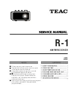 Предварительный просмотр 1 страницы Teac R-1 Service Manual