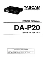 Teac TASCAM DA-P20 Service Manual preview