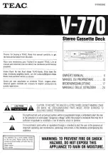 Teac V-770 Owner'S Manual preview