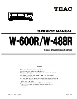 Teac W-600R Service Manual preview