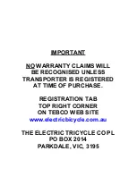 Preview for 56 page of Tebco Transporter Owner'S Manual