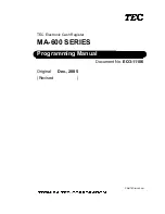 TEC MA-600 Series Programming Manual preview